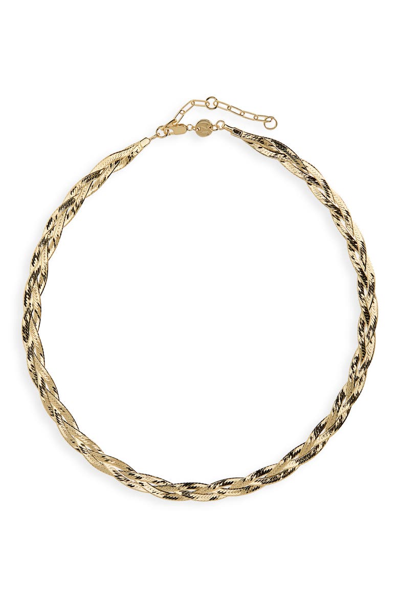 Francesca Collar Necklace, Main, color, YELLOW GOLD