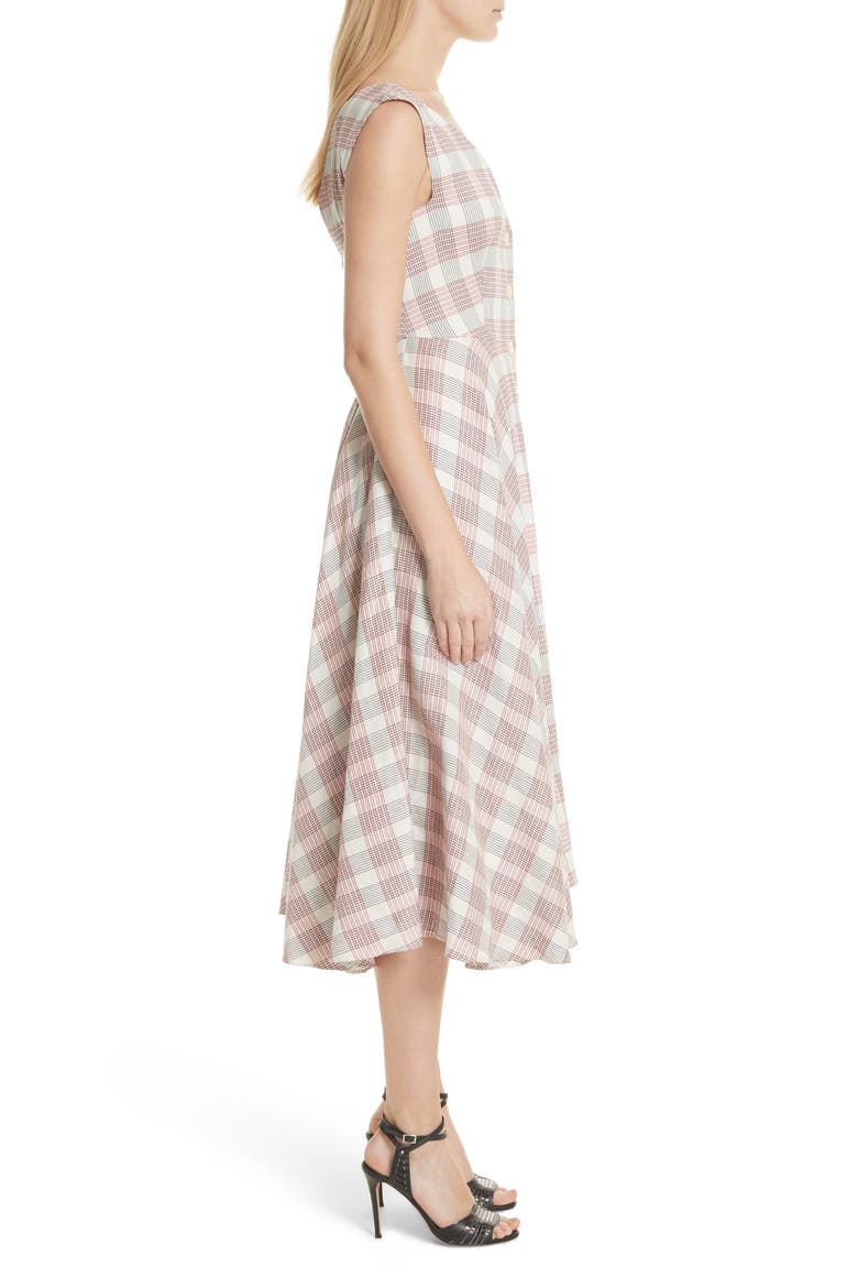 Finn Plaid Handkerchief Hem Dress, Alternate, color, RED/ NAVY/ WHITE