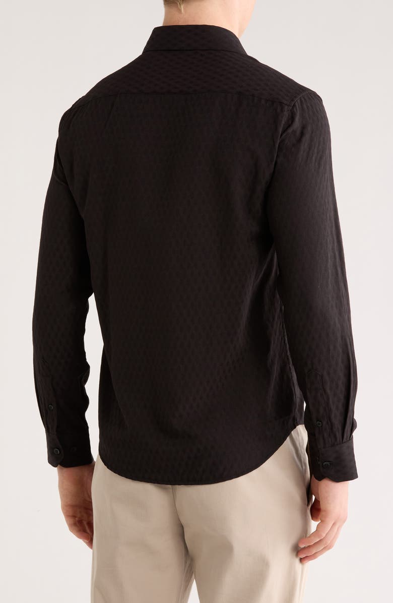 DENIM AND FLOWER Long Sleeve Button-Up Shirt, Alternate, color, Black