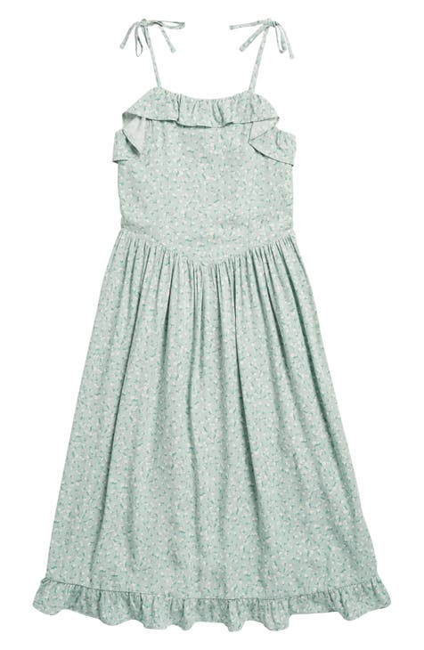 Kids' Floral Ruffle Tie Strap Sundress (Big Kid)