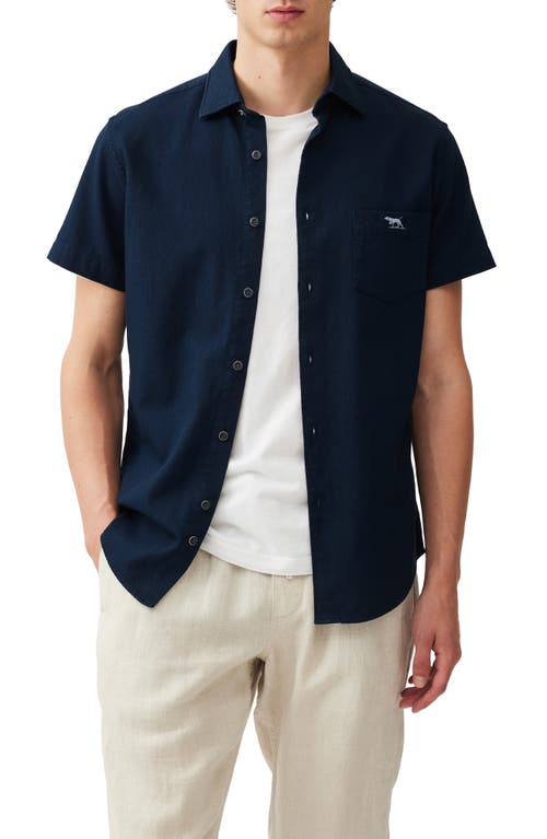 Rodd & Gunn Airtex Short Sleeve Slim Fit Shirt In Ink