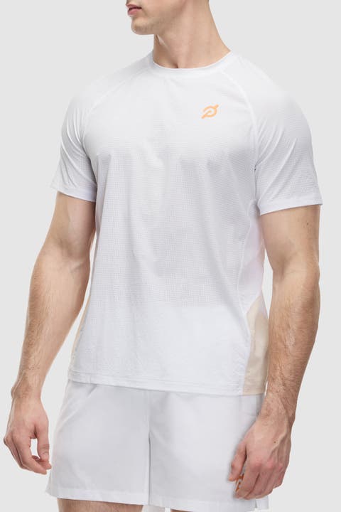 Grid Jacquard Colorblock Short Sleeve Tee