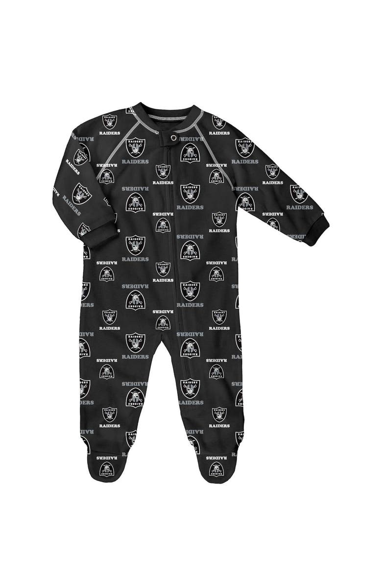 Outerstuff Infant Black Las Vegas Raiders Allover Print Raglan Full-Zip Jumper, Main, color, Black