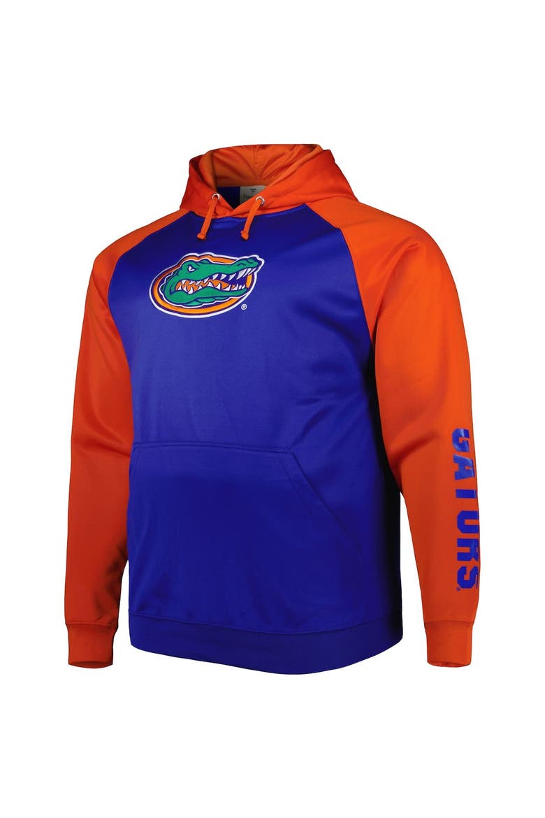 Men's Royal Florida Gators Big & Tall Raglan Fleece Pullover Hoodie, Alternate, color, Royal