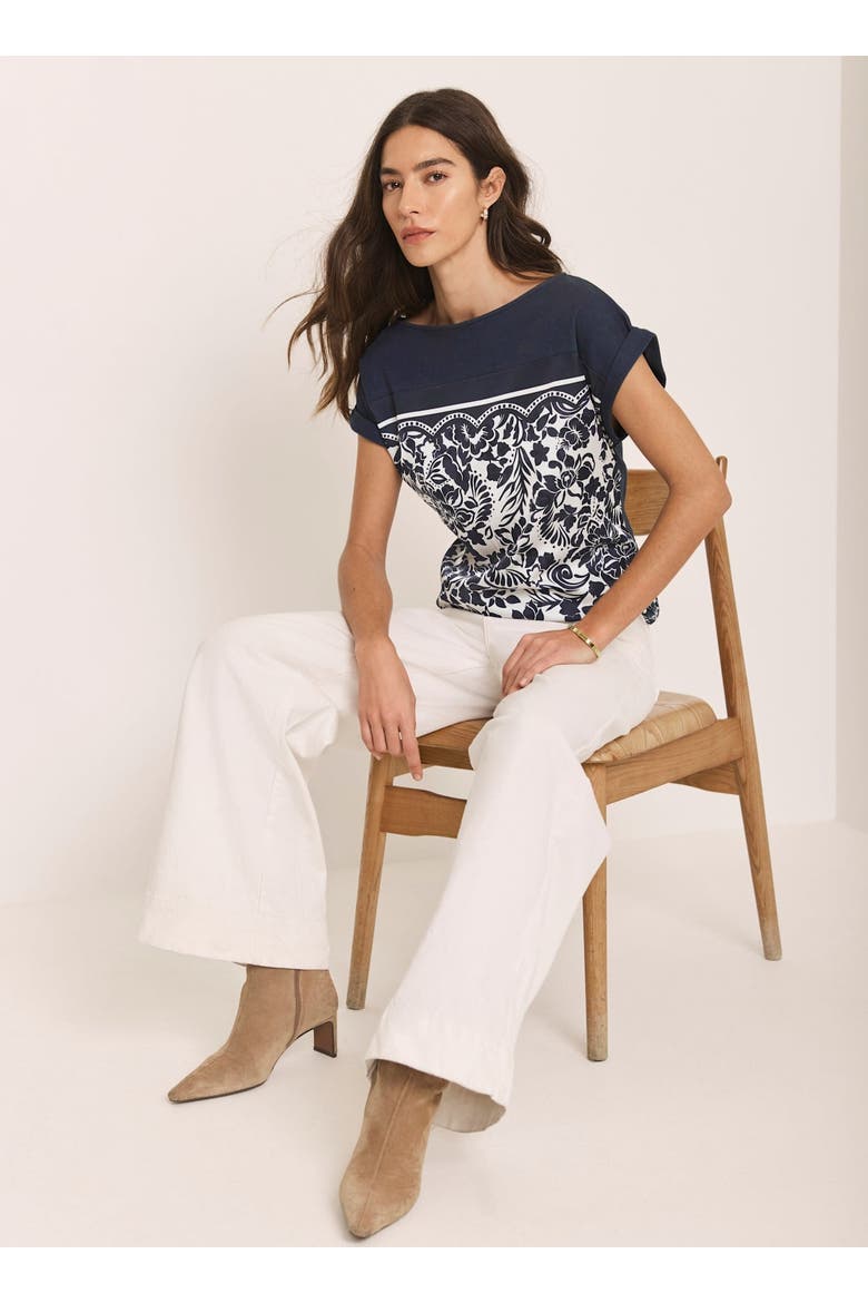 Floral Woven Print Top, Alternate, color, Black