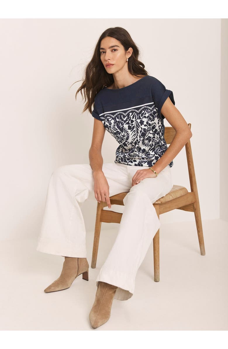 MINT VELVET Floral Woven Print Top, Alternate, color, Black
