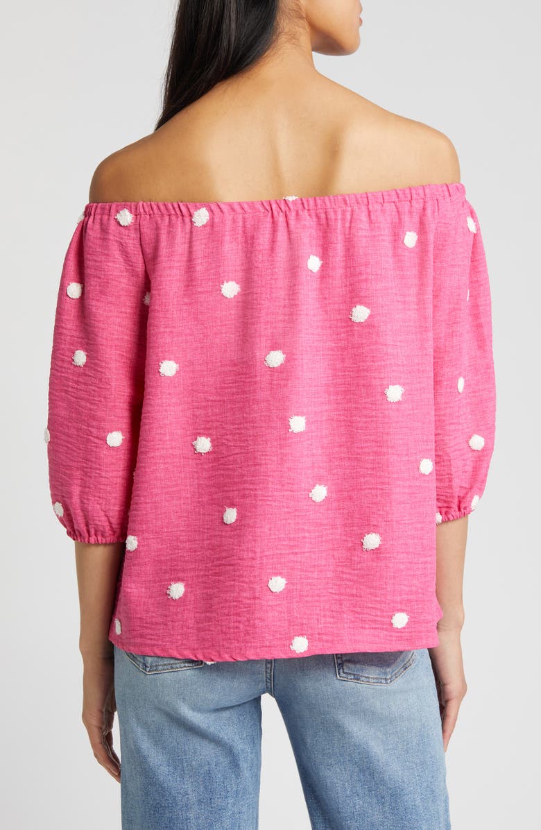 Loveappella Off the Shoulder Top, Alternate, color, Fuchsia