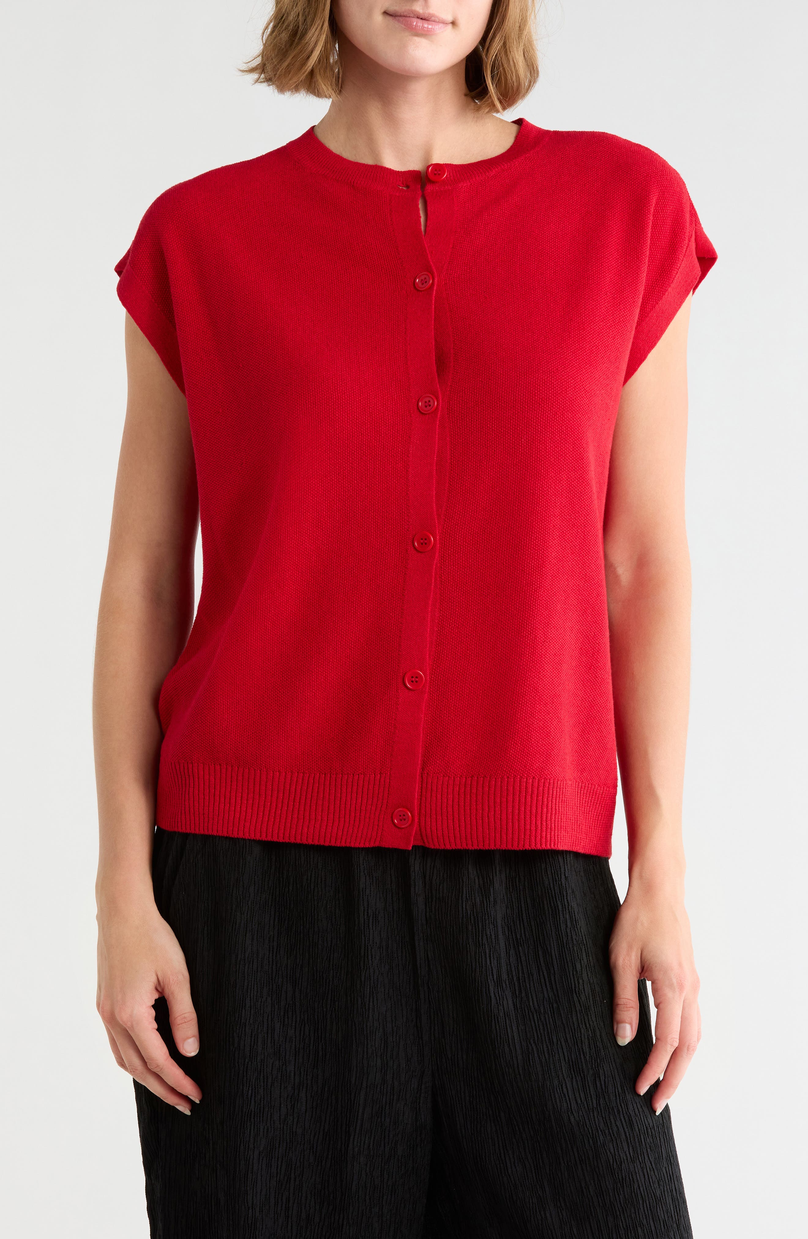 Cap Sleeve Organic Linen & Organic Cotton Sweater