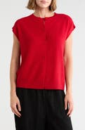 Eileen Fisher Cap Sleeve Organic Linen & Organic Cotton Sweater