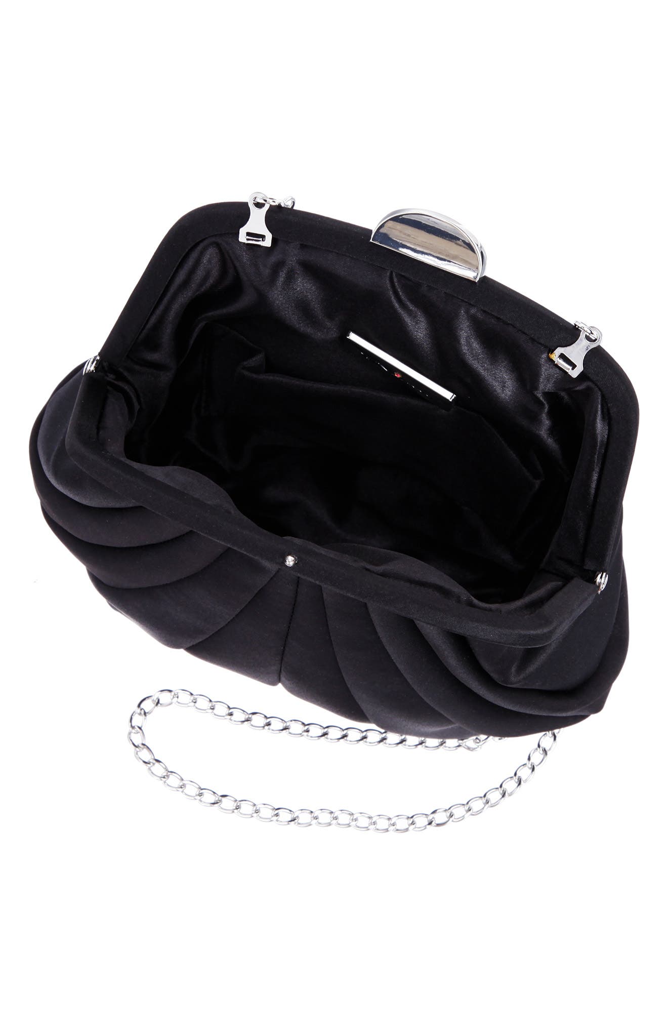 Nina Billow Art Deco Frame Clutch, Alternate, color, Black
