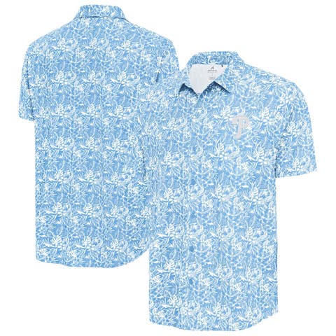 Men's Antigua Powder Blue Philadelphia Phillies Resort Button-Up Shirt