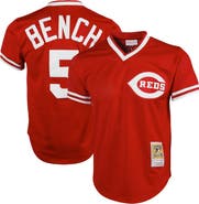 Mitchell & Ness Men's Mitchell & Ness Johnny Bench Red Cincinnati Reds Cooperstown Collection Big & Tall Mesh Batting Practice Jersey