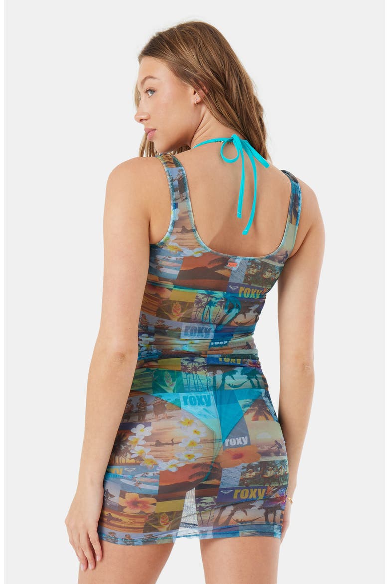 Postcards from Paradise Ripper Mesh Cover-Up Dress, Alternate, color, BLUE MULTI