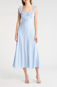 ASTR the Label Makiya Lace Trim Satin Dress