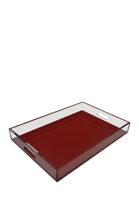 Red Square Lucite Tray