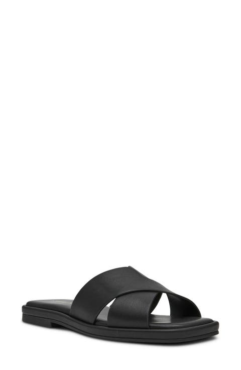 Khloe Crossover Strap Slide Sandal (Women)