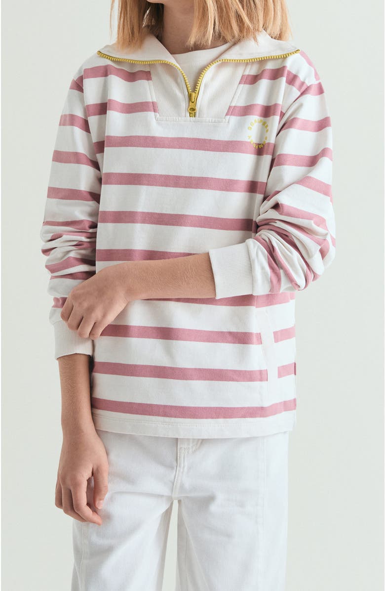 Scalpers Striped Turtleneck Sweatshirt, Main, color, Pink Stripes