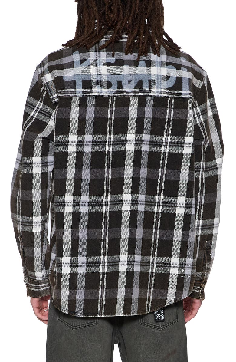 Ksubi Rose Bowl 1999 Check Cotton Button-Up Shirt, Alternate, color, Black