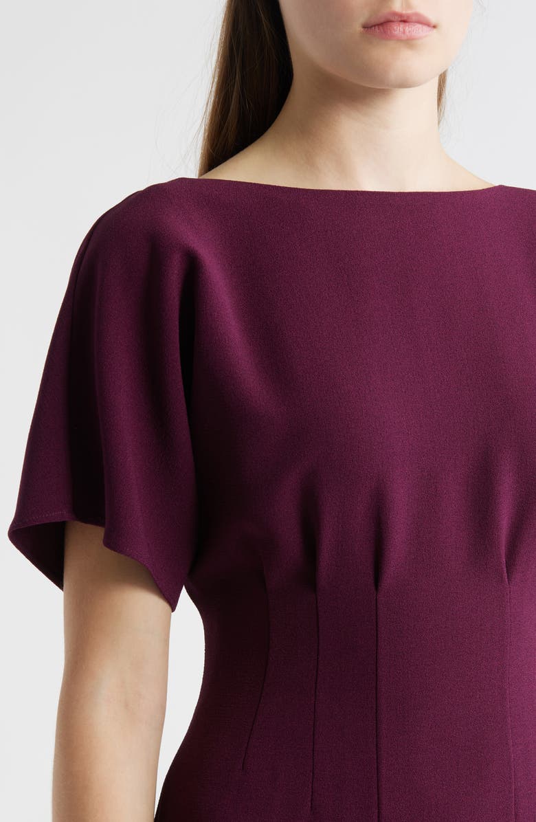 Eliza J Flutter Sleeve Dress, Alternate, color, Plum
