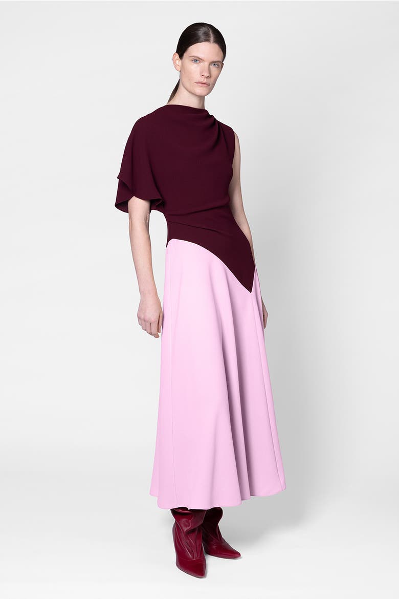 Two Tone Crepe Oryn Dress, Alternate, color, Calliope/Pink