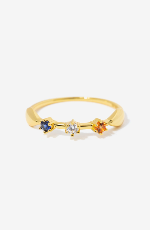 Little Sky Stone Elena Sapphire Accent Ring In Gold/multicolor
