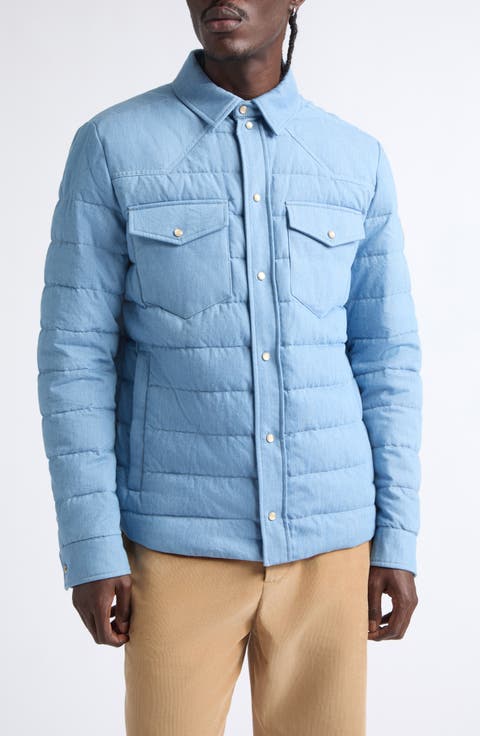 Tiriol Denim Down Puffer Shirt Jacket