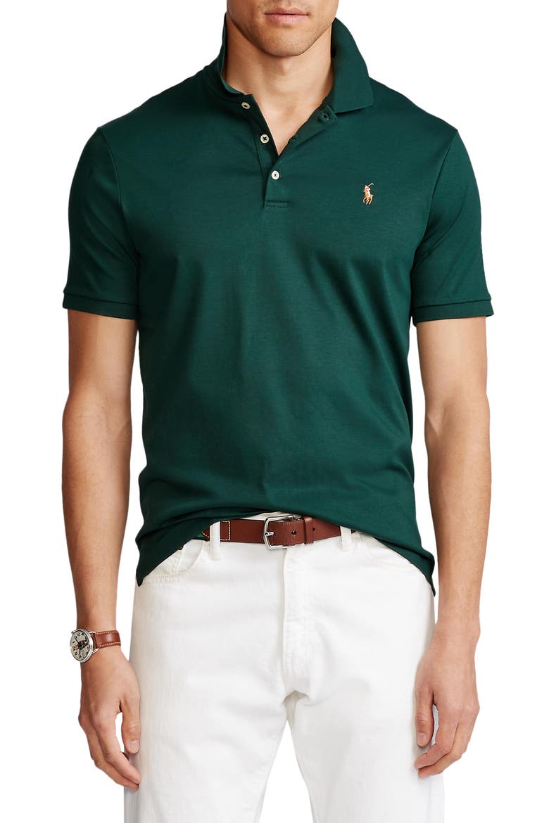 Solid Knit Cotton Polo, Main, color, COLLEGE GREEN