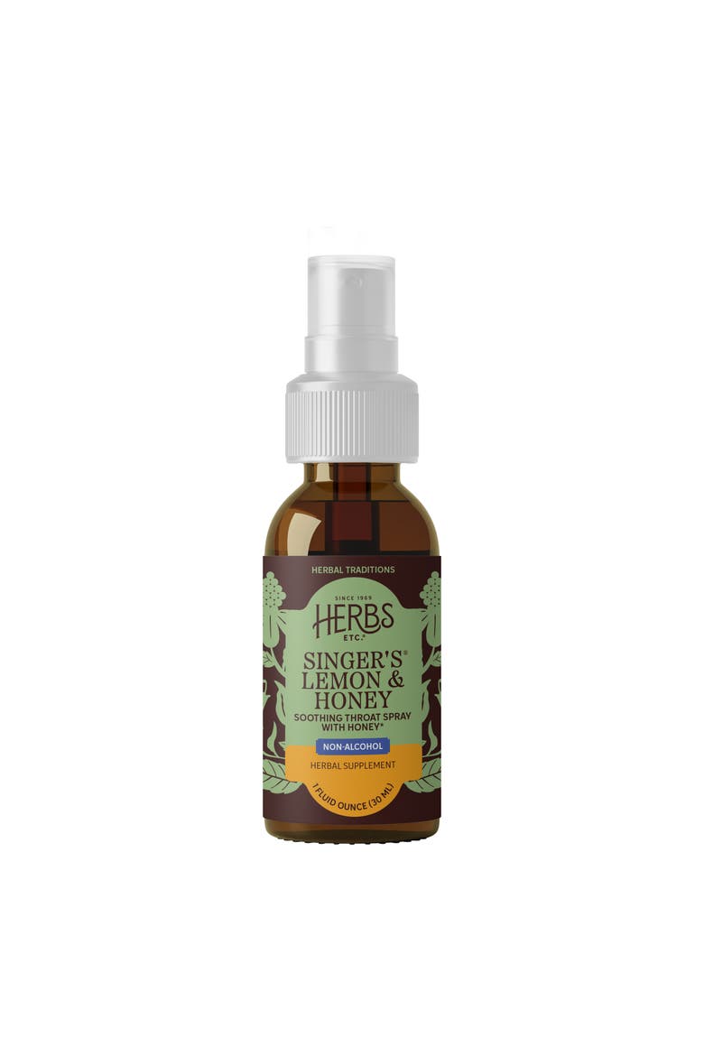 Singer's Saving Grace Lemon & Honey - Herbal Remedy Spray Aids Throat Comfort & Health - Soothing Hydrating Throat Support - Throat Relief Spray with Licorice - 1 fl oz, Main, color, No Color