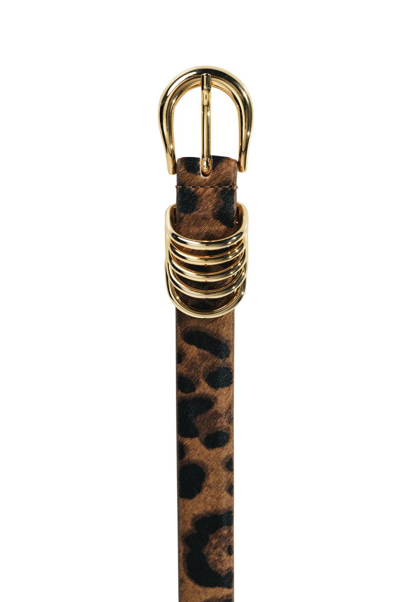 Hollyhock Calfhair Leopard Belt, Alternate, color, DARK JAGUAR
