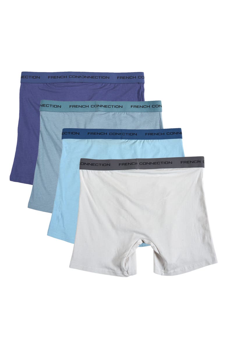 French Connection Assorted Organic Cotton Boxer Brief 4-Pack, Alternate, color, Blue