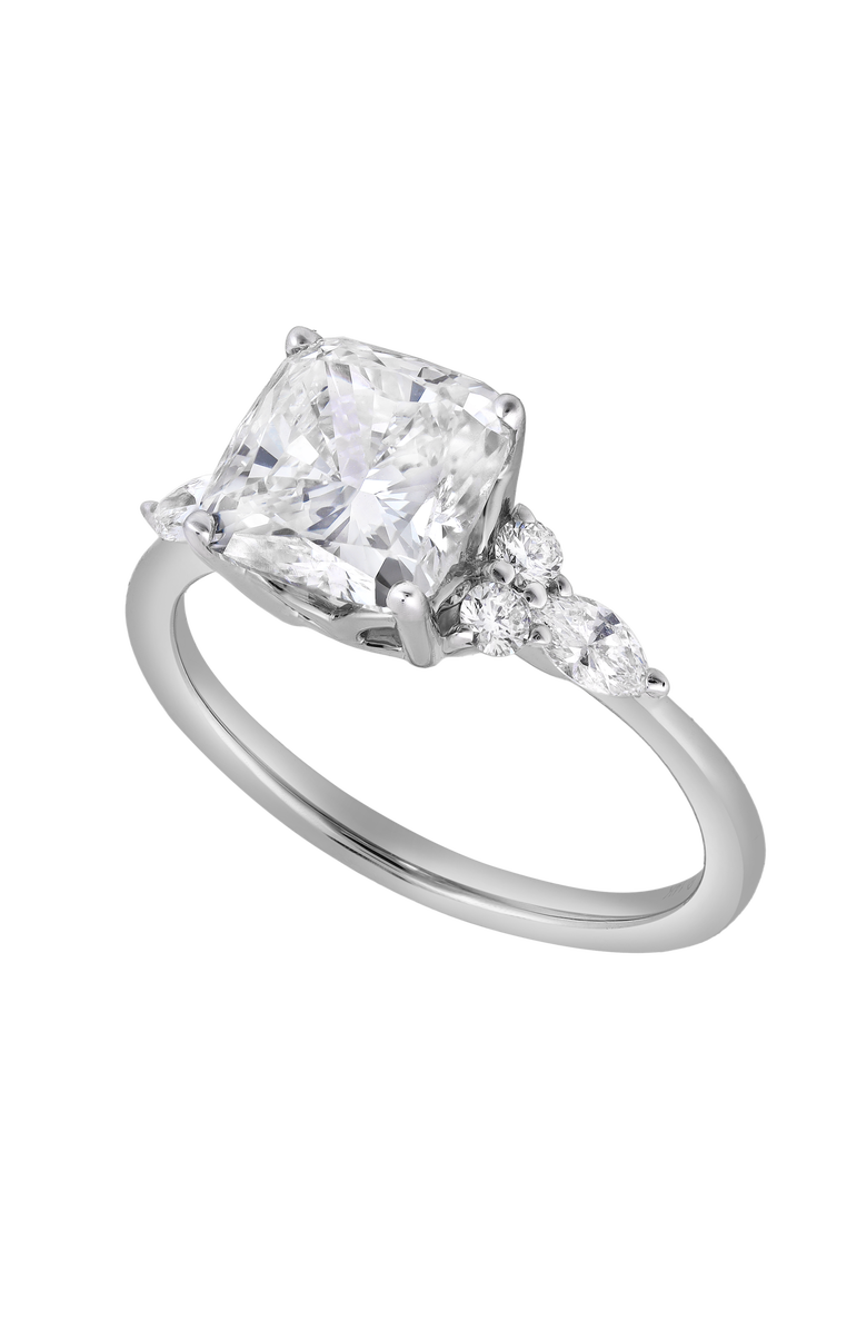 LuvMyJewelry Victoria 14K Gold 2.30 Ct Cushion Lab Grown Diamond Engagement Ring, Alternate, color, 14K White Gold