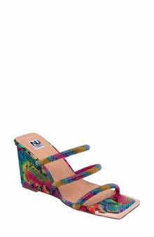 NINETY UNION Angel Snake Embossed Wedge Heel Sandal