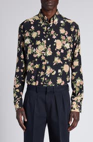 TOM FORD Hendrix Floral Silk Button-Down Shirt