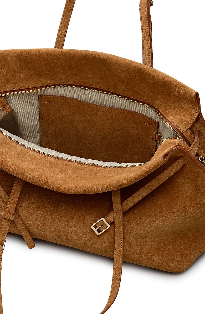 Radley The Christina - Suede Large Ziptop Shoulder Bag, Alternate, color, Toffee