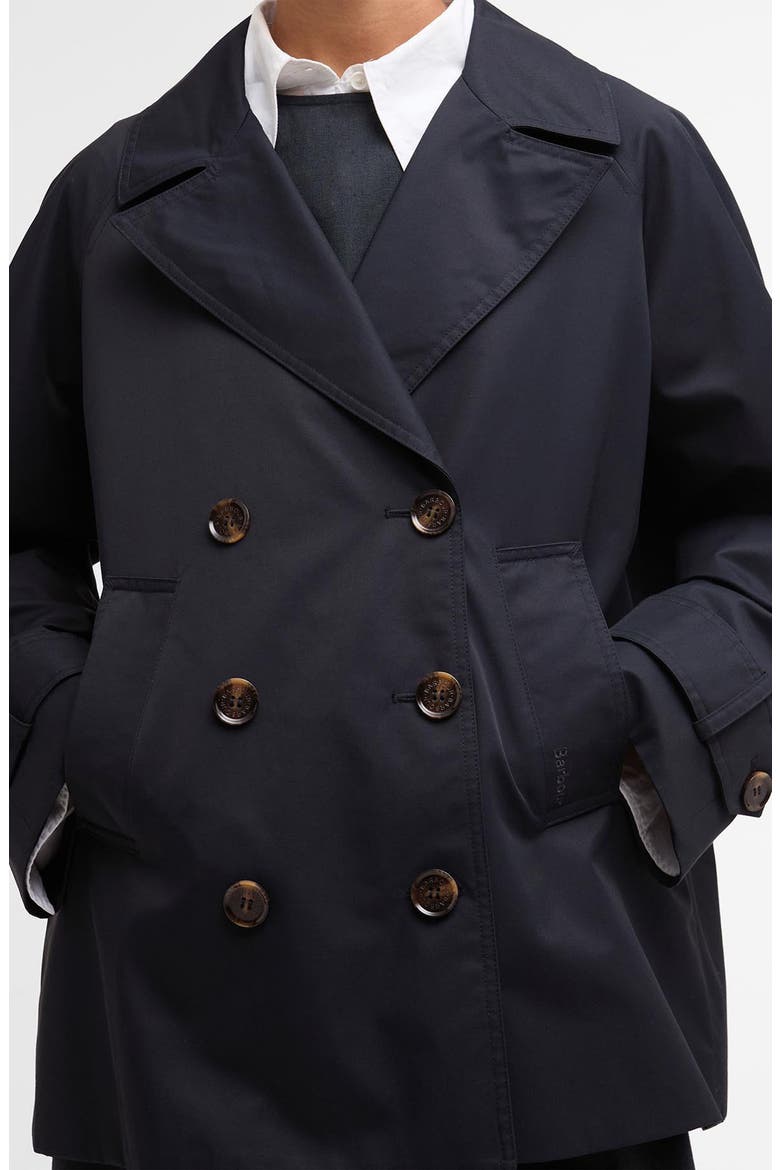 Maisy Showerproof Double Breasted Jacket, Alternate, color, DARK NAVY