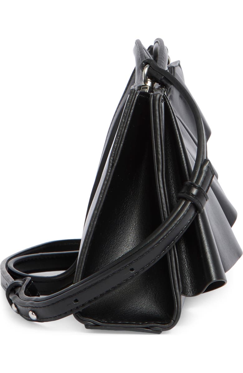 BCBG Ruffle East/West Clutch, Alternate, color, Black