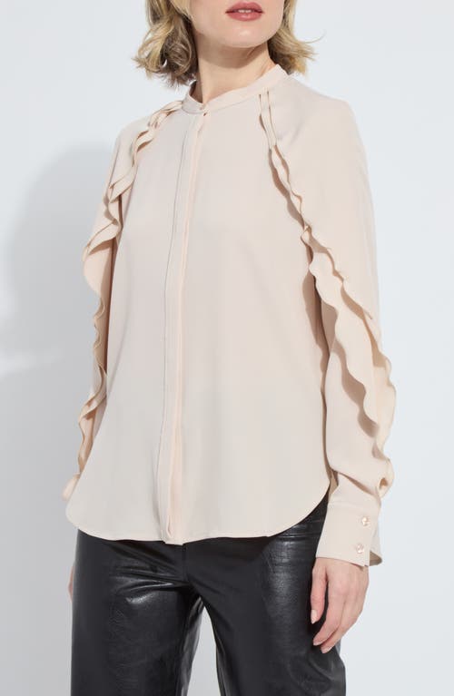 Lyssé Lysse Isadora Ruffle Sleeve Button-up Shirt In Pink