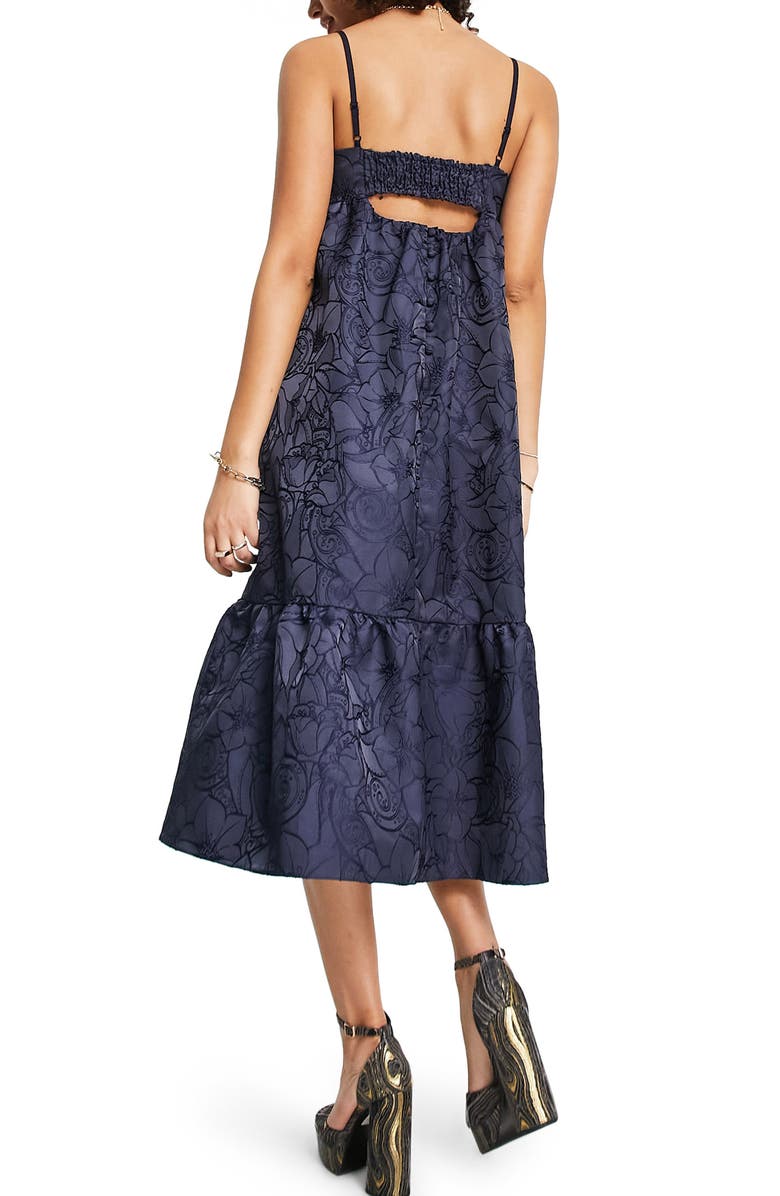 Topshop Floral Jacquard Sundress, Alternate, color, 