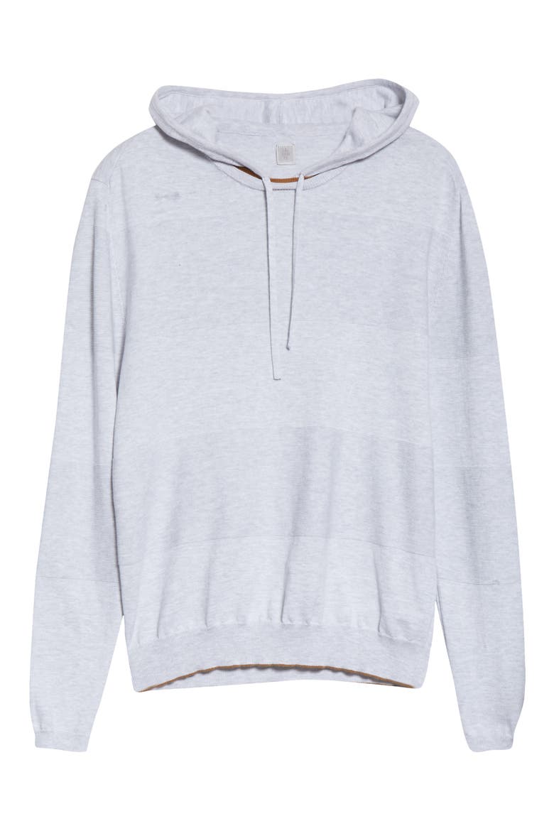 Ribbed Stripe Hoodie, Alternate, color, LIGHT GREY