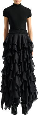 Balmain Long ruffled skirt