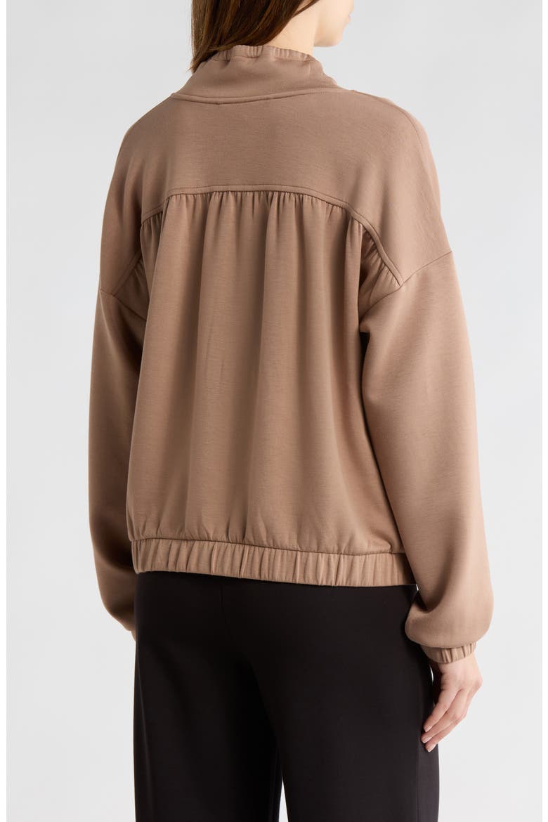 Whisper Knit Ruched Jacket, Alternate, color, TAN PORTABELLA
