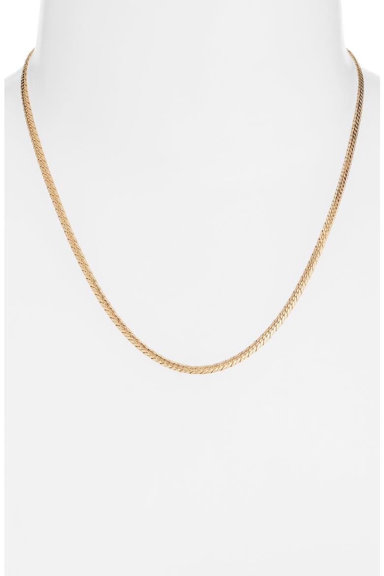 Safu Herringbone Chain Necklace, Alternate, color, GOLD