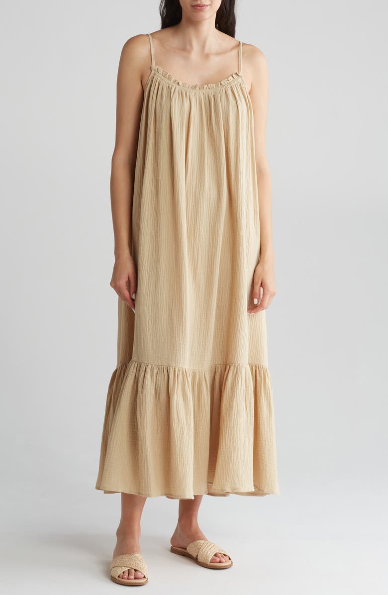 WISHLIST Cotton Gauze Maxi Dress, Main, color,