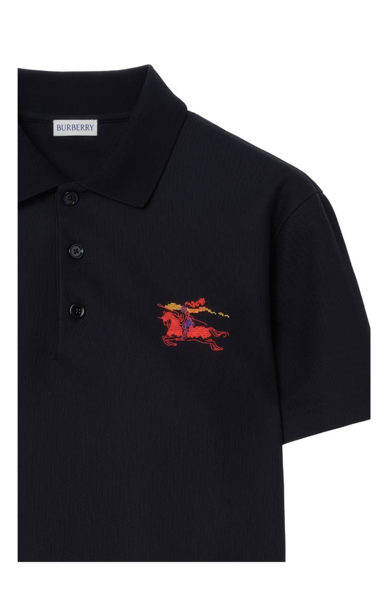 Burberry Cross Stitch EKD Cotton Polo Shirt, Alternate, color, Navy