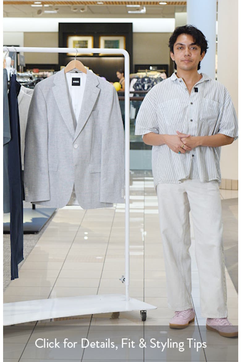 Hutson Slim Fit Grey Mélange Slub Linen & Cotton Blend Sport Coat video