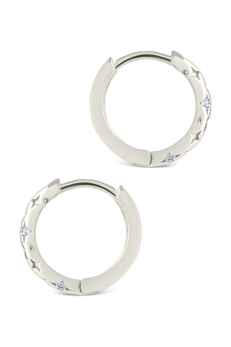 Blakelyn Cubic Zirconia Hoop Earrings, Alternate, color, SILVER