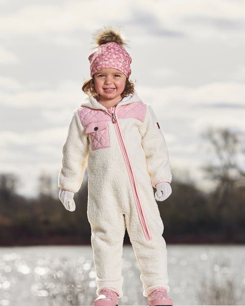 Deux Par Deux Baby Girl's Baby One-piece Mid-season Outerwear Off-white And Pale Pink In Off-white And Pale Pink