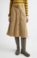 Moncler Belted Cotton A-Line Skirt
