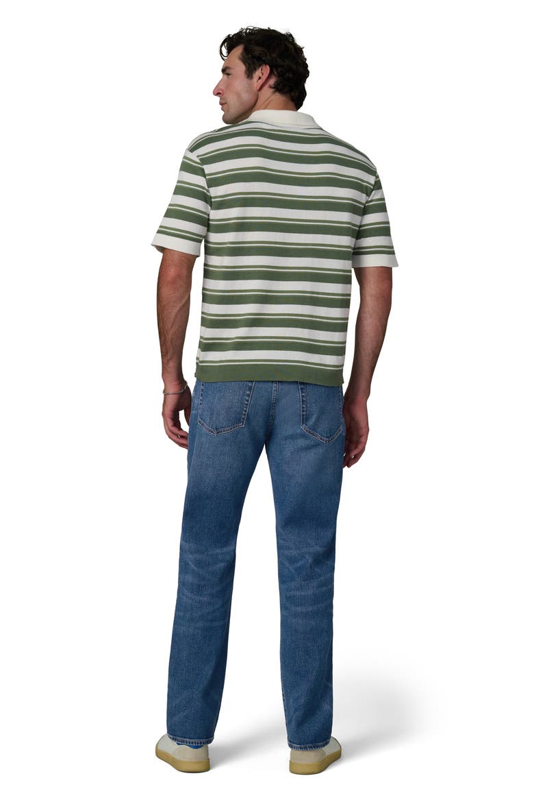 Club Stripe Johnny Collar Cotton Polo, Alternate, color, FATIGUE GREEN STRIPE