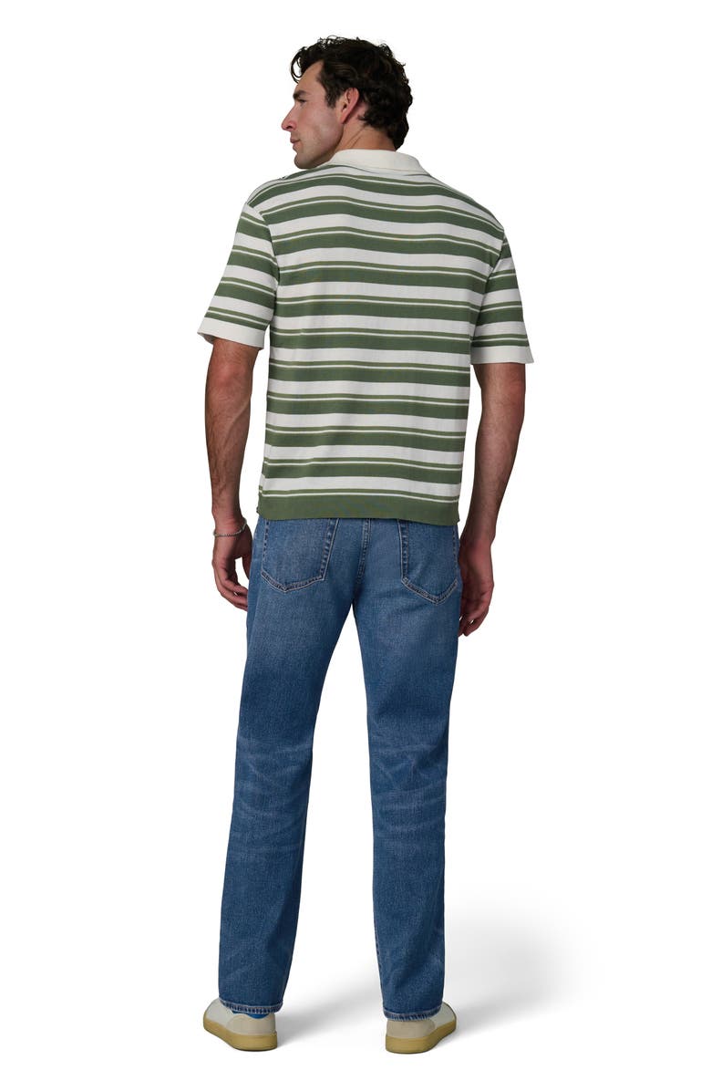 Joe's Club Stripe Johnny Collar Cotton Polo, Alternate, color, Fatigue Green Stripe